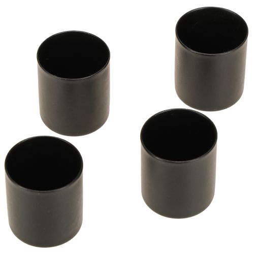 Artikel Magnetisk ljushållare, svart metall, H3cm, 4 stycken