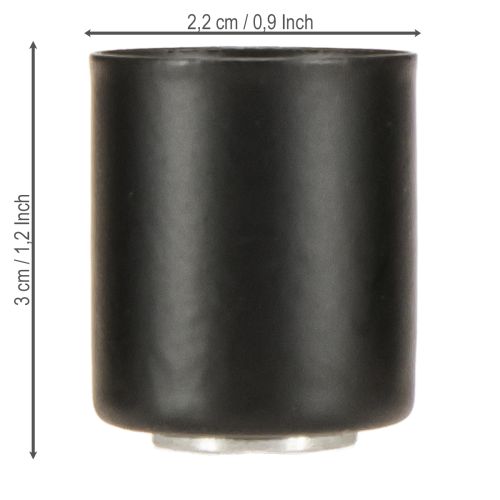Artikel Magnetisk ljushållare, svart metall, H3cm, 4 stycken