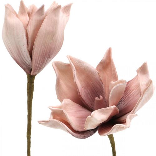 Floristik24 Konstgjord magnolia gammalrosa konstgjord blomma skumblomma Ø10cm 6st