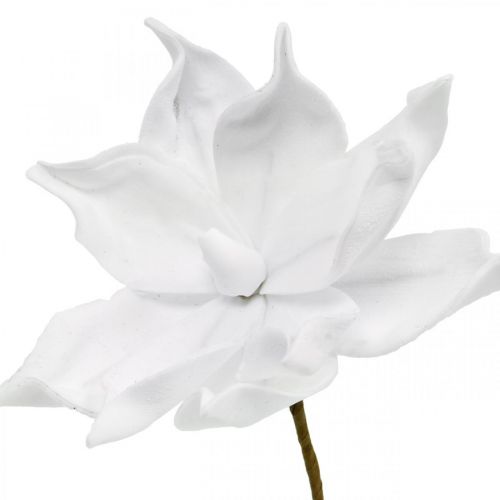 Floristik24 Konstgjord magnolia vit konstgjord blomma på pinne Ø10cm Skum 6st
