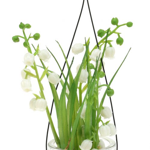 Floristik24 Lily of the valley i ett glas för att hänga H22cm