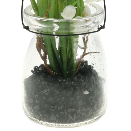 Floristik24 Lily of the valley i ett glas för att hänga H22cm