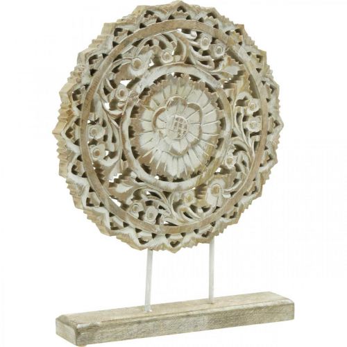 Mandala att placera, blommig trädekoration, bordsdekoration, sommardekoration shabby chic natur H39,5cm Ø30cm