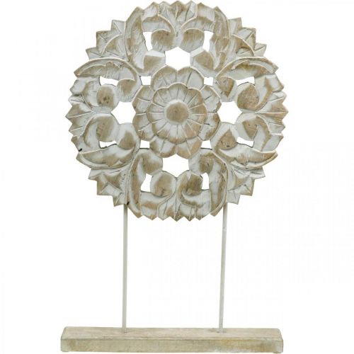 Floristik24 Blommandala, trädekoration att placera, sommardekoration, bordsdekoration shabby chic naturell, vit H54,5cm Ø34cm