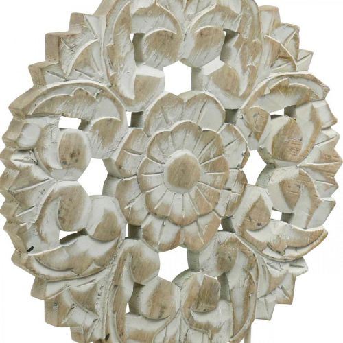 Blommandala, trädekoration att placera, sommardekoration, bordsdekoration shabby chic naturlig, vit H54,5cm Ø34cm