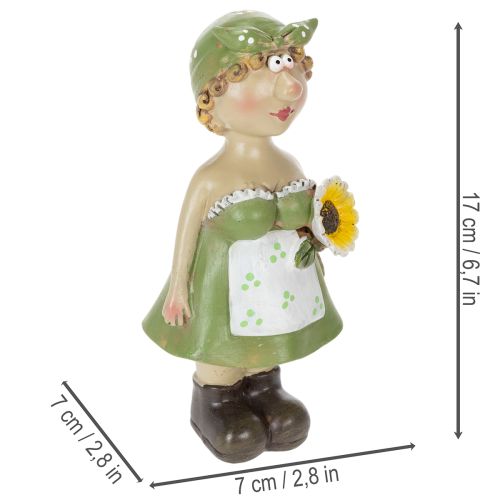 Artikel Dekorativa figurer av ett bondepar, rolig vardagsrums- och sommardekoration för inomhusbruk, 17 cm, 2 stycken