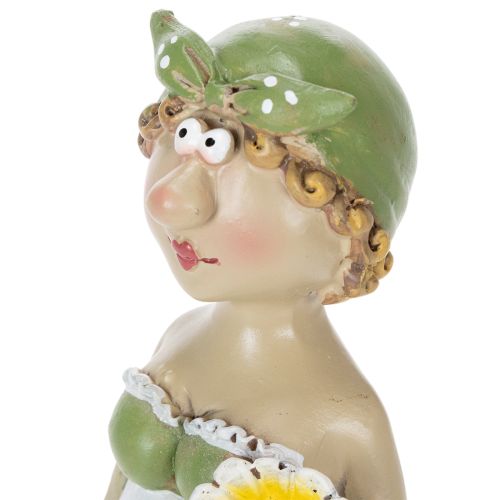 Artikel Dekorativa figurer av ett bondepar, rolig vardagsrums- och sommardekoration för inomhusbruk, 17 cm, 2 stycken