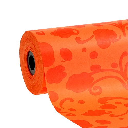 Floristik24 Manschettpapper orange med mönster 25cm 100m