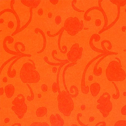 Floristik24 Manschettpapper orange med mönster 25cm 100m