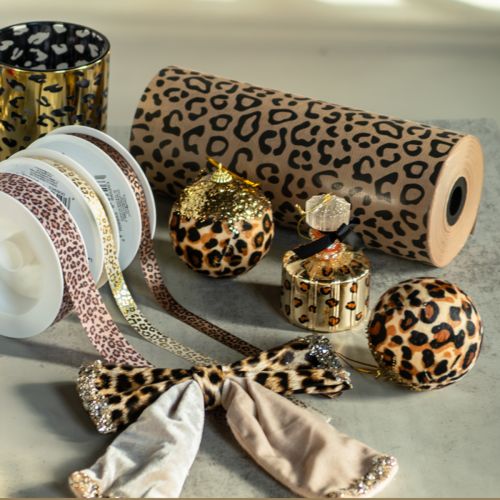 Artikel Manschettpapper, leopardmönster, rulle 25 cm 100 m, presentinslagning