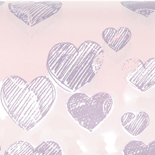 Artikel Blommigt omslagspapper med hjärtmotiv för dekorativa blomsterkreationer, 25 cm x 25 m