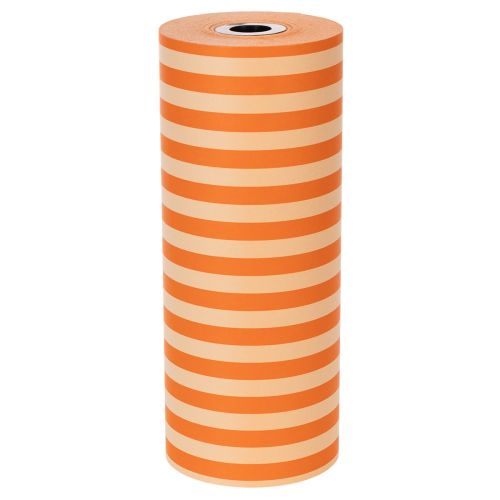 Manschettpappersrulle, orange randig, 25 cm x 100 m | Floristik24.se