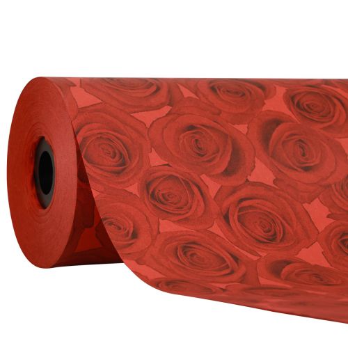 Manschettpapper silkespapper röda rosor 25cm 100m
