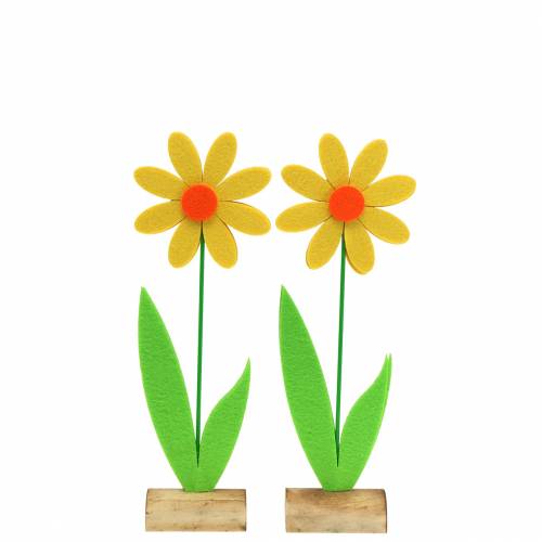 Filtblomma gul 27cm 4st