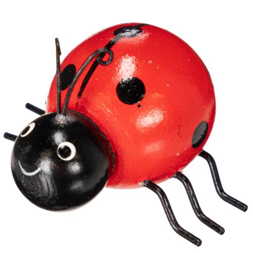 Artikel Tränyckelpigor/lyckobuggar som söta dekorationer för hemmet, 5 cm, 6 stycken