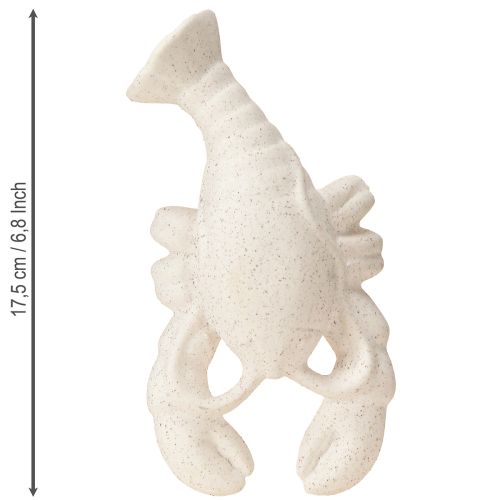 Artikel Maritim Dekor Figur Keramik Hummer Vit 17,5×9×3cm