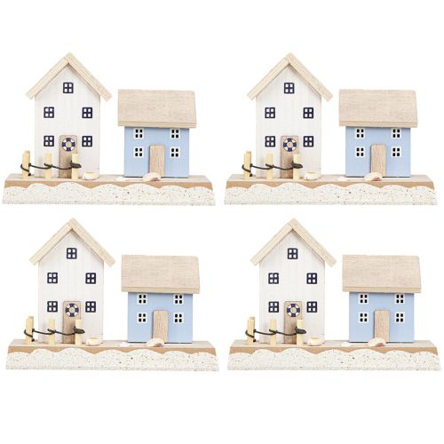 Artikel Maritim dekoration Beach House Shells Natural Blue H12cm 4st