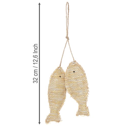 Nautiskt hängande dekorationshänge, dekorativ fisk för upphängning, H32cm | Floristik24.se