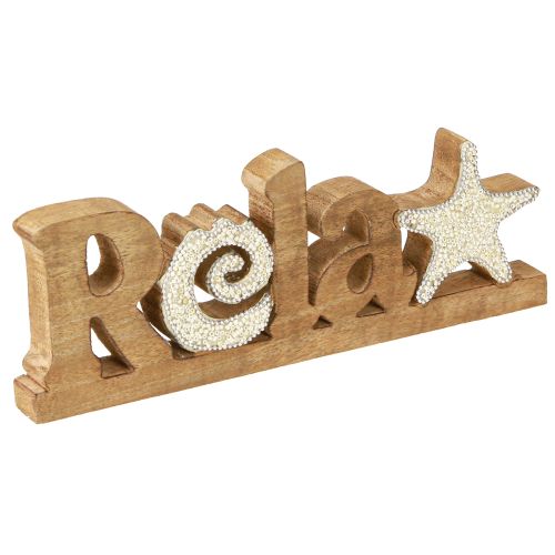 Maritim bordsdekoration “Relax” stativ mangoträ 28×10cm