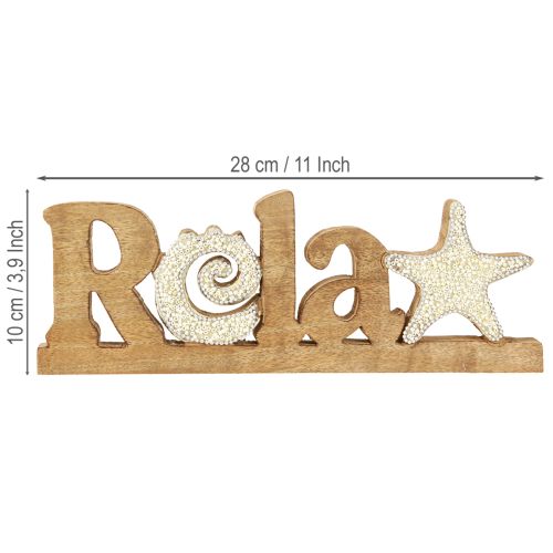 Artikel Maritim bordsdekoration “Relax” stativ mangoträ 28×10cm