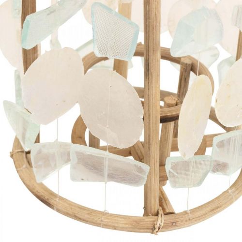 Floristik24 Maritim dekorationslykta Capiz träglas natur Ø17,5cm H34cm