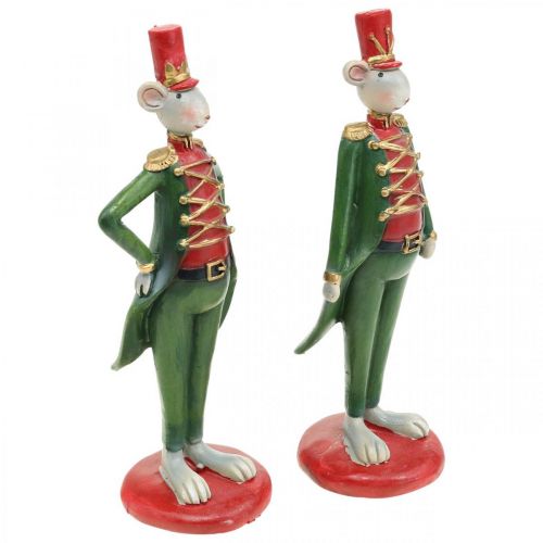 Floristik24 Julmus dekorativ figurmus i uniform 6 × 4,5 × H14,5cm 2st