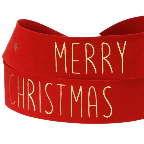 Artikel God Jul dekorationsband rött guld B40mm L5m