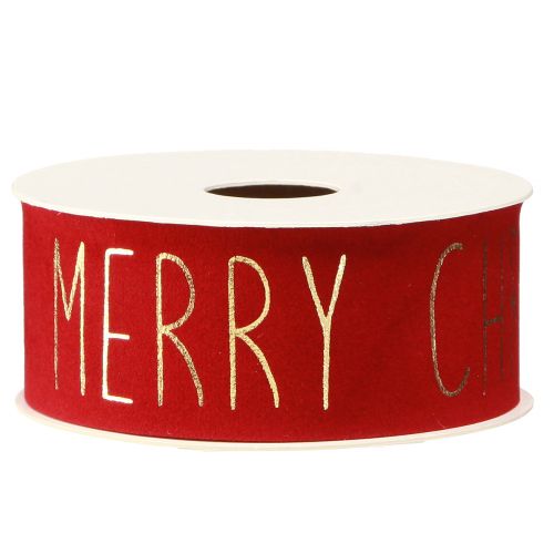 Artikel God Jul dekorationsband rött guld B40mm L5m