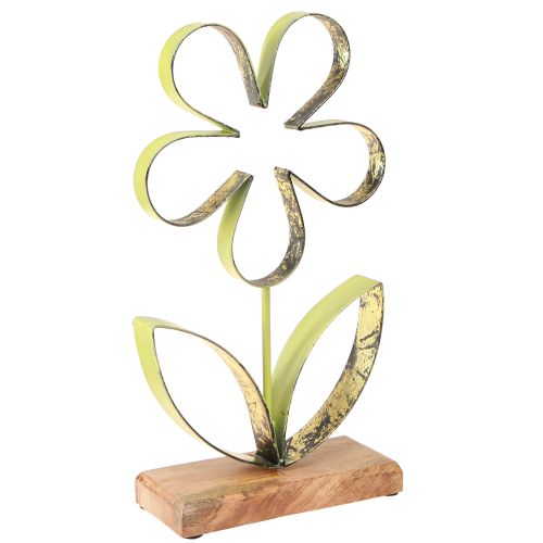 Floristik24 Metall blomsterdekorationsställ vårgrönt guld H35cm
