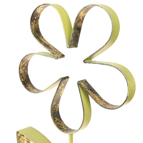 Floristik24 Metall blomsterdekorationsställ vårgrönt guld H35cm