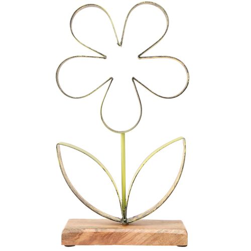 Floristik24 Metall blomsterdekorationsställ vårgrönt guld H35cm