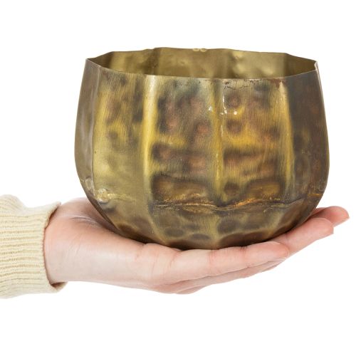 Dekorativ blomkruka i metall, mässing, Ø22/18/14 cm, set om 3 | Floristik24.se