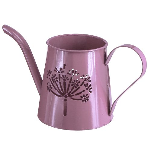 Artikel Dekorativ vattenkanna i metall med maskros rosa H12cm 2st