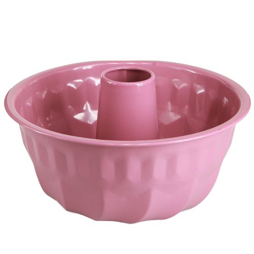 Artikel Metall dekorativ skål bakform Gugelhupf rosa Ø23cm H12cm