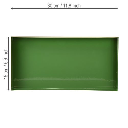 Artikel Dekorativ metallbricka rektangulär metallbricka grön 30×15 cm