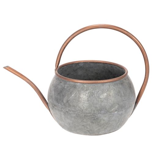 Dekorativ vattenkanna i metall, vintage lantlig stil, trädgårdsdekoration, för plantering, silverkoppar, L41cm Ø26cm H30cm | Floristik24.se
