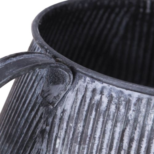 Artikel Metallkanna dekorativa vintage spår i svart H12,5cm
