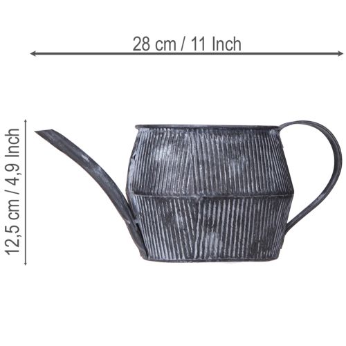 Artikel Metallkanna dekorativa vintage spår i svart H12,5cm