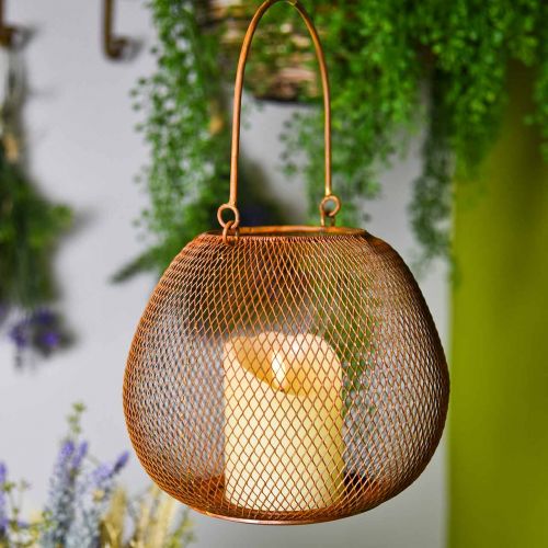 Floristik24 Metalllykta med galler rost ljusstake Ø20cm H17cm