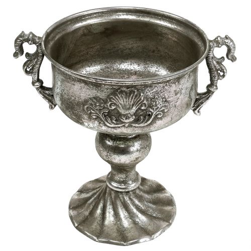 Floristik24 Antik metallbägare i silver Ø18cm H30cm
