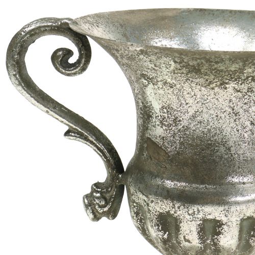 Floristik24 Metallkopp antik look silver Ø12,5cm H16,5cm