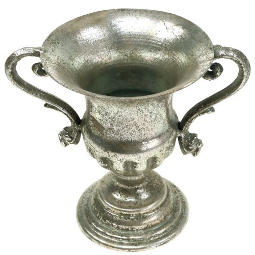 Floristik24 Metallkopp antik look silver Ø12,5cm H16,5cm