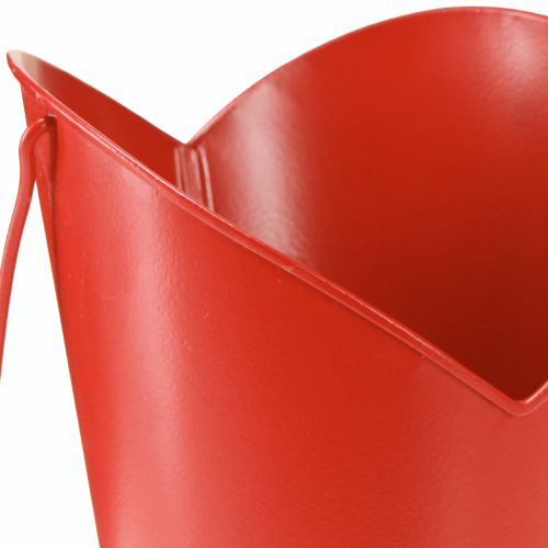 Artikel Hjärtat dekoration i metall med handtag röd Ø12cm H15/9cm