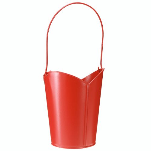 Artikel Hjärtat dekoration i metall med handtag röd Ø12cm H15/9cm