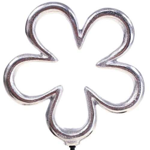 Artikel Metall blomdekor silver svart bordsdekoration fjäder H36cm