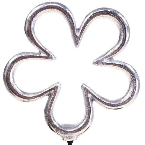 Artikel Metall blommor dekoration silver svart bordsdekoration fjäder H29,5cm