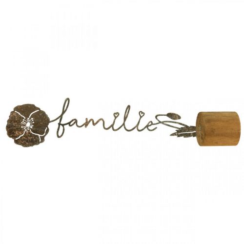 Floristik24 Metalldeco blomma träställning bokstäver "Familj" H40cm