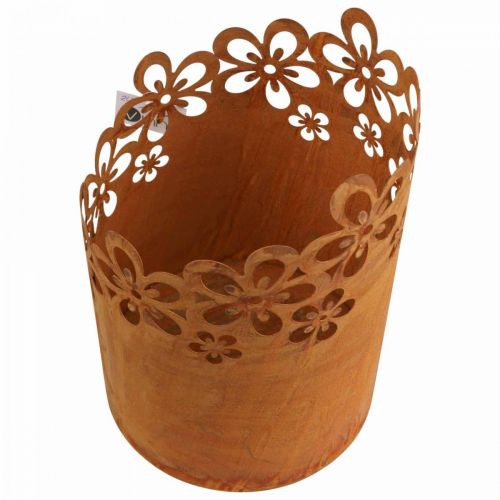 Metall dekorativ rostlykta metallkruka Ø16cm H23cm
