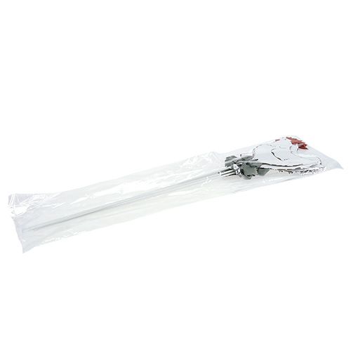Floristik24 Metall kyckling på en pinne vit 16cm 6st