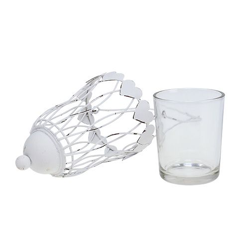 Floristik24 Metalllykta Ø7,5cm H12cm vit